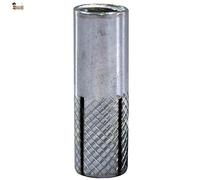 BricoLoco Cheville d'ancrage femelle métallique d'expansion pour matériaux massifs avec filetage métrique intérieur (100, M-6)