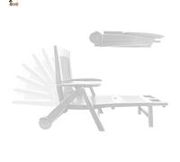 BricoLoco.com Chaise longue pliable avec roulettes pour plage, jardin, intérieur ou extérieur, hamac avec dossier inclinable, roulettes et accoudoirs. 72 x 195 x 101 cm. Couleur blanche.