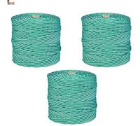 BricoLoco.com Corde à linge. 3 x 100 m. Étendoir à linge en extérieur ou en intérieur. Étendoir à poulies, camping, jardinage. Polypropylène tressé. Ø 4 mm. (3 x 100 m)