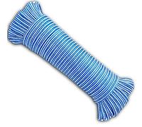 BricoLoco.com Corde à linge pour étendre les vêtements à l'extérieur ou à l'intérieur, étendoir à poulies, camping, jardinage, polypropylène tressé, Ø 4 mm (bleu 1 x 20 m)