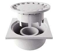 BricoLoco.com Évier siphonique Bricoloco, évacuation Verticale, pour terrasse et extérieur, PVC, avec Grille Amovible (30 x 30 cm)