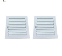 BricoLoco.com Grille de ventilation avec fermeture réglable. 20 cm. Pack de 2 unités. Encastrable dans le mur ou le plafond. Pour salle de bain, cuisine. Mini store à lamelles mobile pour ouvrir ou