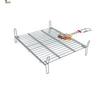 BricoLoco.com Grille double pour barbecue ou cheminée au charbon ou au bois pour légumes, viande ou poisson. Fabriqué en Espagne. Acier avec traitement zingué grand micron. (40 x 40 cms.)