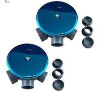 BricoLoco.com Lot de 2 bidons siphon en PVC complet avec couvercle à expansion inox Ø 110 mm - Lot de 2 - 5 entrées de Ø 40 mm et 1 sortie de Ø 40-50 mm - Avec 2 bouchons et 1 réduction de 40 à 32 mm