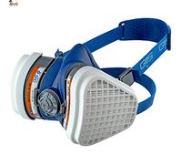 BricoLoco.com Masque de protection avec filtre combiné A2P3 contre les particules de poussière et les vapeurs Travail professionnel anti-poussière phytosanitaires peinture (masque avec 2 filtres)