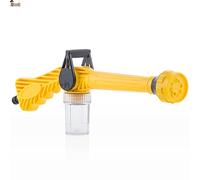 BricoLoco.com Pistolet d'arrosage tuyau de jardin avec réservoir distributeur de savon ou d'engrais multifonction 8 en 1. Nettoyer les murs, les sols, la voiture, les fenêtres, les stores, compost,