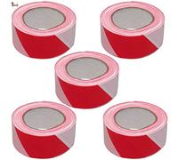 BricoLoco Rouleau Ruban de signalisation balisage rouge blanc Non adhésif Largeur 70 mm Rouleau 200 m Boîte facile à utiliser Avertissement, signaliser, délimiter et baliser les espaces. (5)