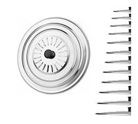 BRICOMIRAS Couvercle universel en acier inoxydable de 16 cm à 40 cm, couvercle polyvalent pour casseroles et batteries, couvercle anti-éclaboussures universel adaptable - Acier inoxydable (22 cm)