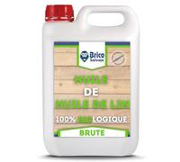 BRICOSALVAJE Huile de lin brute pour le bois | brique, terrazzo, tuile | Nutrition | Écologique (5 litres)