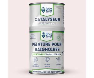 BRICOSALVAJE Peinture baignoire 2K Brillant Bleu clair Agatha 750 ml | Receveur de douche | Polyuréthane 2 composants | 600+150 ml | Haute résistance | Brillant