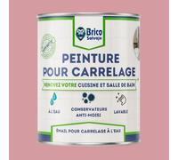 BRICOSALVAJE Peinture carrelage cuisine & salle de bain à l'eau - finition MAT | Sans sous-couche | Lavable | Haute résistance (Rose poudré, 4 litres)
