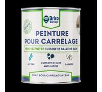 BRICOSALVAJE Peinture carrelage salle de bain Satiné Noir ébène 750 ml | Cuisine | À l'eau | Lavable | Haute adhérence | Prête à l'emploi | Finition Satiné