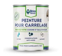 BRICOSALVAJE Peinture MATE pour carrelage de cuisine et de salle de bain à base d'eau | Sans apprêt | Lavable | Grande dureté (Blanc Alpine, 750 ML)