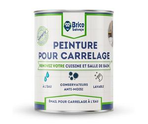 BRICOSALVAJE Peinture MATE pour carrelage de cuisine et de salle de bain à base d'eau | Sans apprêt | Lavable | Grande dureté (Blanc Alpine, 750 ML)