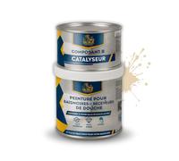 BRICOSALVAJE Peinture pour baignoires et receveurs de douche en polyuréthane | 750 ml (600+150 ml) | Finition céramique satinée | Deux composants | Imperméable et résistante (Lin toasté)