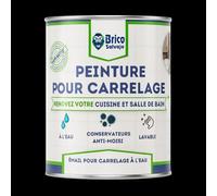 BRICOSALVAJE Peinture pour carrelage de cuisine et salle de bain à l'eau satinée, sans apprêt, lavable, haute dureté (noir ébène, 750 ML)