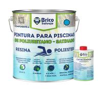 BRICOSALVAJE Peinture pour piscines en polyester, ciment, fibre de verre et carrelage | Bicomposante | Bonne adhérence (BLEU, 5 + 0,75 kg)
