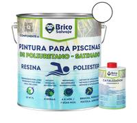 BRICOSALVAJE Peinture pour piscines en polyester, ciment, fibre de verre et carrelage | Bicomposante | Bonne adhérence (BLANC, 17 + 3 kg)