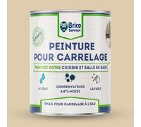 BRICOSALVAJE Peinture satinée pour carrelage cuisine et bain | sans apprêt | lavable | grande dureté (Moreno, 750 ml)