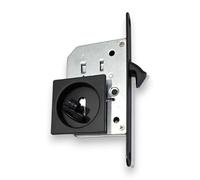 BricoShopping Ensemble de poignées pour porte coulissante intérieure en bois avec serrure encastrée, crochet pour clé et serrure aveugle, buse carrée en acier (carrée C/C, noir)