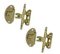 BricoShopping® Lot de 2 charnières antiques pour meubles en bois et placards de style classique - Salon ou chambre Arte Povera - Charnières lourdes (BS0200, Or)