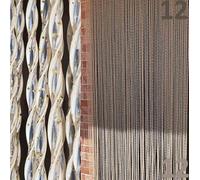 BricoShopping® Mod.C Rideau moustiquaire à Fils en PVC réglable pour Porte fenêtre extérieure, entrée Balcon Camping-Car à Fil Anti-Mouches ombrage, Fabriqué en Italie (150x250, 12 Beige Glitter)