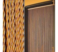 BricoShopping® Mod.C Rideau moustiquaire à Fils en PVC réglable pour Porte fenêtre extérieure, entrée Balcon Camping-Car à Fil Anti-Mouches ombrage (130x240, 1 Ambre)