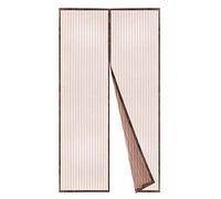 BricoShopping® Moustiquaire magnétique rideau moustiquaire réglable avec aimants anti-choc interne pour balcon et porte fenêtre Fixation rapide sur fenêtre en bois aluminium (105 Marron)