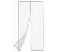 BricoShopping® Moustiquaire magnétique rideau réglable avec aimant continu intérieur porte, fixation rapide sur fenêtres balcon en bois aluminium (120 blanc)