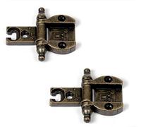BricoShopping Paire de charnières pour porte de meubles anciens en bois et armoires de style classique salon ou chambre à coucher art pauvre lourds battu charnières antiques (Bronze, BS0290)