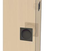 BricoShopping Set de poignées pour porte intérieure en bois à compartiment coulissant kit sans serrure encastré crochet clé et cliquet aveugle rond buse acier (carré S/serrure, noir)
