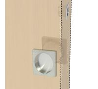 BricoShopping Set de poignées pour porte intérieure en bois à compartiment coulissant kit sans serrure à crochet encastré et cliquet aveugle carré buse acier (carré S/serrure, chrome satin)