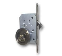 BricoShopping Set poignées pour porte intérieure en bois à compartiment coulissant kit avec ou sans serrure encastrée crochet clé et cliquet aveugle rond buse or acier (rond C/C, Bronze)