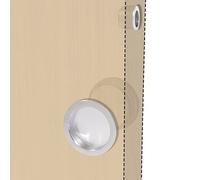BricoShopping® Set poignées pour porte intérieure en bois à compartiment coulissant kit sans serrure encastré et cliquet aveugle rond buse acier (rond S/serrure, chrome satiné)