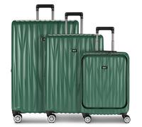 Bric's Cervia 2.0 4 roulettes Set de valises 3 pièces avec soufflet d'extension vert