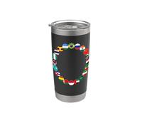BRICS+ Circles - Drapeaux des Nations Membres Gobelet isotherme en acier inoxydable double paroi