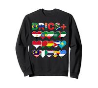 BRICS+ Lettres et Cœurs - Drapeaux des Nations Membres Sweatshirt