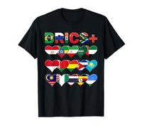 BRICS+ Lettres et Cœurs - Drapeaux des Nations Membres T-Shirt