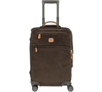 Bric's Trolley Life Collection, Valise à Main avec Poches Zippées et 4 roulettes, Effet Daim, Taille 37X55X23, Olive