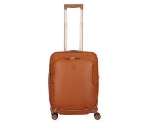 Bric's Life Pelle 4 roulettes Trolley de cabine 55 cm brun