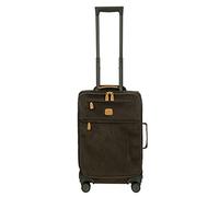 Bric's Trolley Life Collection, Valise à Main avec Poches Zippées et 4 roulettes, Effet Daim, Taille 37X55X23, Olive