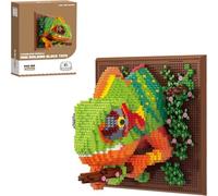BRICXOR Ensemble de blocs de construction caméléon 3D pour adultes - Ensemble de décoration murale unique pour adultes ou affichage de table, loisirs créatifs, jouets cadeaux pour hommes et femmes