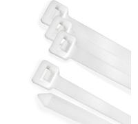 Brida Nylon 100%. Color Blanco / Natural 7,5 x 360 mm. 100 Piezas. Abrazadera Plastico, Organizador Cables, Alta Resistencia