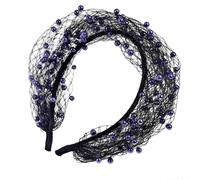 Bridal Headband with Veil Retro Comfortable Mesh Pearls