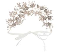 Bridal Headpiece: Golden Floral Hair Vine - Rhinestone Wedding Tiara Headband - Elegant Hair Accessories for Bride Bridesmaids Flower Girls
