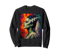 Bride and Frankenstein The Lover Halloween Couple Assorti Sweatshirt