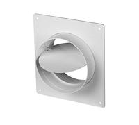 Bride anti-retour - Montage mural - 150 mm - Blanc - En PVC - Grille ronde