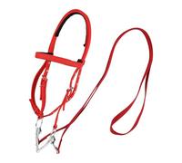 Bride De Cheval - Bride D'équitation, Rênes Réglables Anti-déchirure Pour Adultes | Fournitures De Muserolle Équestre | Sangle À Double Déflecteur, Rênes Rouges, Utilisation À Long Terme, Fabrication