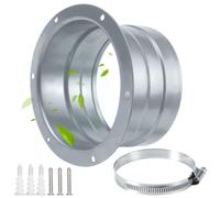 Bride de Rraccordement Ø100 mm Bride en Métal Bride de Connecteur de Conduit Bride de Fixation Murale Bride de Tuyau d'Aération avec des Pinces et des Vis pour Tuyau de Ventilation Flexible