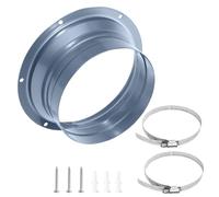 Bride de Rraccordement Ø150 mm en métal Avec des pinces et des vis Bride de Fixation Murale Connecteur Adaptateur de Conduit d'échappement pour Tuyau de Ventilation Flexible